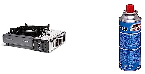 Campingaz, Camp Bistro 3 Hornillo De Gas Individual Potencia 2200 W Unisex Adulto, Negro, Talla Única & super-ego SEH003800 - Cartucho de gas para camping 250