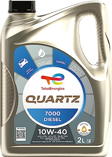 TotalEnergies Quartz 7000 Diesel 10W-40, Huile moteur, 2 litres