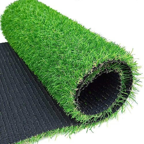 HUHJYUGE Kunstrasen 3x8m, Kunststoffrasen Outdoor, 20 mm Florhöhe Hoher Dichte Kunstrasen Natürlich und Realistisch Aussehend, Rasenteppic Teppich für Hunde mit Drainagelöchern