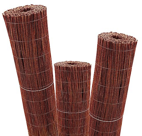 Aquagart Weidenmatte 5m x 80 cm I Sichtschutzmatte aus Weide I Natürlicher Sichtschutz für Garten, Balkon & Terrasse I Weidenzaun mit Drahtumspannung I Sichtschutzzaun