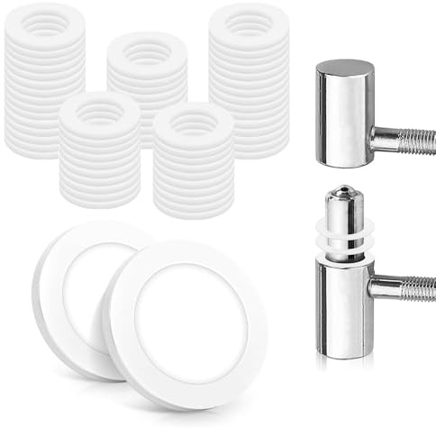 60 Stück Fitschenringe Kunststoff Zimmertüren, 10,2 x 15,0 x 2 mm Unterlegscheiben Tür, Türscharnier Unterlegscheibe, Fitschenringe Zimmertüren für 6 x 1 mm & 6 x 2 mm