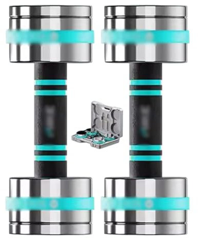 Kurzhanteln Verstellbar 2er Set Büro Schnell Verstellbare Hanteln, Krafttrainingsplattierung Einstellbare Hanteln Für Männer Und Frauen, Aufbewahrungskiste (Color : Black Silver, S : 5kg/11lb*2pcs)