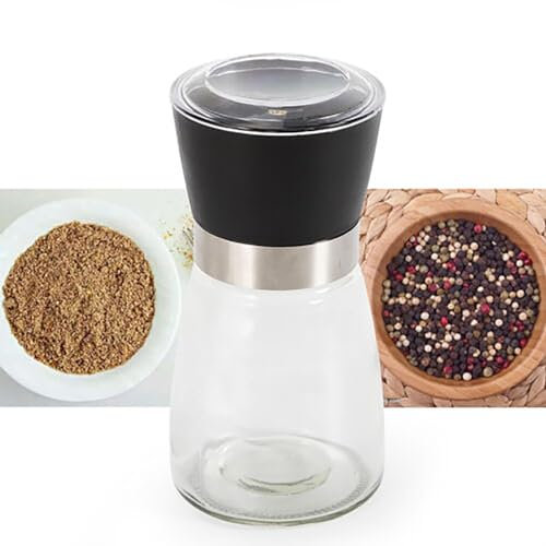 6 macinaspezie da 180 ml, set manuale con macina in ceramica, macina sale e pepe