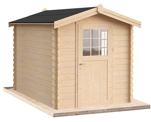 Casetta Da Giardino In Legno 6 Mq 200x300 Mod. Picasso Piccola Casette In Legno Di Abete, Rimessa Attrezzi E Bici, Deposito Magazzino Esterno, Box, Capanno Made In Italy (Con Pavimento)
