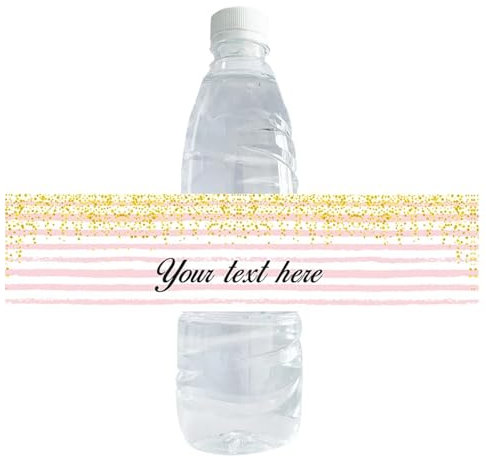 Etichette Per Bottiglie D'Acqua Da 50/100 Pezzi - Personalizzata Personalizzazione Di Lusso Con Testo Data Bottiglia Adesivo Per Bottiglia D'Acqua Per Matrimonio, Etichette Decorazioni Per Feste Di