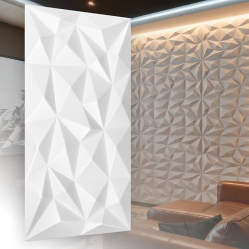 3D Paneele Polystyrol XPS Styropor – Moderne Wandverkleidung & Deckenpaneele – Wandpaneelen Leicht Flexibel - 100 cm x 50cm / ‎‎4m² - 8 Stück (Weiß 03)