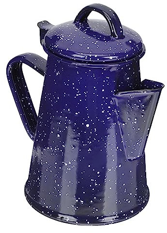 MOLUCKFU 0.8l Blue Sky Enamel Teakettle Thicken Water Kettle Heat-Resistant Coffee Pot for Stove and Campfire