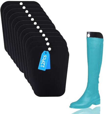 12 Pack (6 Pairs) Reusable Tall Boot Shapers for Women & Men, Premium Form Inserts to Prevent Bending, Creasing & Maintain Shape, Suitable for All Tall Boots