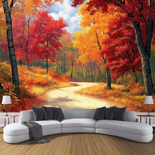 MIATCENRT Papier Peints Panoramique Forêt Arbres, Poster Geant Mural Personnalisé 3D, Thème Automne Paysage Pour Salon Chambre D'Enfant Décoration Murale, Moderne Murales (308X220Cm (L×H))