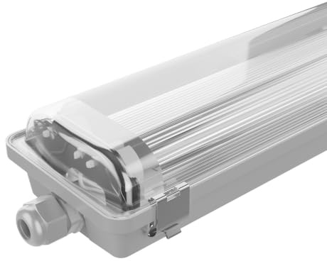 Ledvion 1er Set Feuchtraumleuchte LED 60cm IP65 Ohne LED-Röhre | Für Keller Garage Schuppen oder Technikraum wo zuverlässiges funktionales Licht wichtig ist