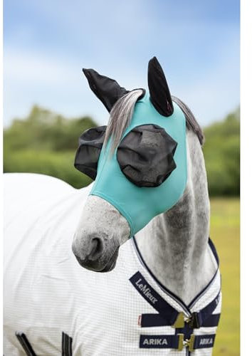 LeMieux Bug Relief Half Mask - Four Way Stretch - Pull on Design - Lagoon - XLarge