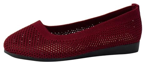 Ballerinas Women's Ballerina Shoes Summer Shoes Flat Barefoot Shoes Elegant Low Shoes for Women and Girls Comfortable Sporty Espadrilles Dirndl Barefoot Summer Leisure Fashion, 01 Red, 9 UK
