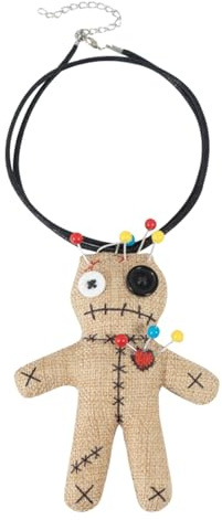 Ldabrye Voodoo-Puppen-Halskette, Schleife, Haarreif für Halloween, Party, Maskeraden, Kostüm, Stirnband, dunkle Serie