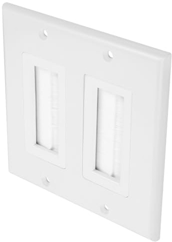 SHINEOFI Panel de Gestión de Cables de Pared con Cepillo y Pasacables Instalación Organizador de Cables Ethernet Montaje Pared y Televisores y Duradero