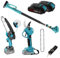 Kit de Poda a Bateria Profesional | Motosierra Lubricada con Depósito de aceite + Tijeras de Podar Electricas 40 mm | Pertiga Telescopica hasta 4,5 m y Mango de Agarre | Incluye 2 Baterias