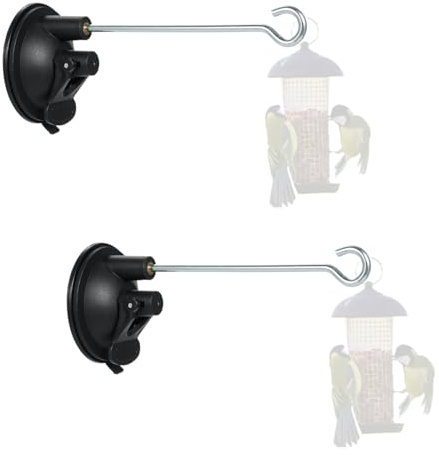 Relogic 2 Pack Window Suction Cup Hanger for Bird Feeders and Wind Chimes and Plant Bird Feeder Hook with Strong Suction Cup