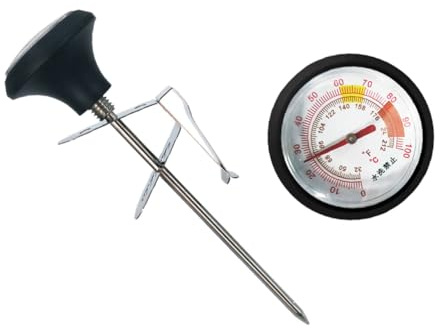 OUNONA Multipurpose Digitales Edelstahl-thermometer Mit Praktischem Clip Und Silikonhülle Haushalts Bbq-thermometer Für Milch Wasser Fleisch Einfache Messung Ohne Batterie