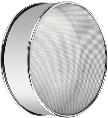 Tressify Flour Sifter Stainless Steel for Baking, Sieve Fine Mesh 11 in / 28 Cm, Heavy Duty, Great for Sifting Soybean Milk, Flour and Sourdough, Includes Brush Cleaning