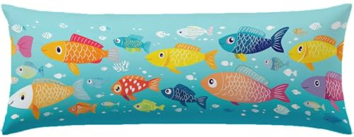 Giallo Cuscino per Dormire Laterale 40x120 Cuscino Lungo per Dormire Lateralmente per Gravidanza e Sostenere la Maternità, Migliorare La Qualità Del Sonno, Federe Cuscini Letto Motivo Animale Q-534