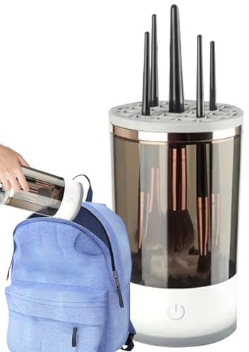Nettoyeur de pinceaux de maquillage électrique, nettoyant automatique pour pinceaux de cosmétiques | Machine à récurer les brosses électriques - Nettoyeur et séchoir de brosse cosmétique réutilisable