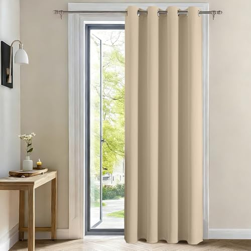 CUCRAF Vorhänge Blickdicht mit Ösen 1 Stück H245 x B140 cm Türvorhang Thermo Verdunklungsvorhänge Kälteschutz für Wohnzimmer Kinderzimmer Schlafzimmer Haustür Vorhang