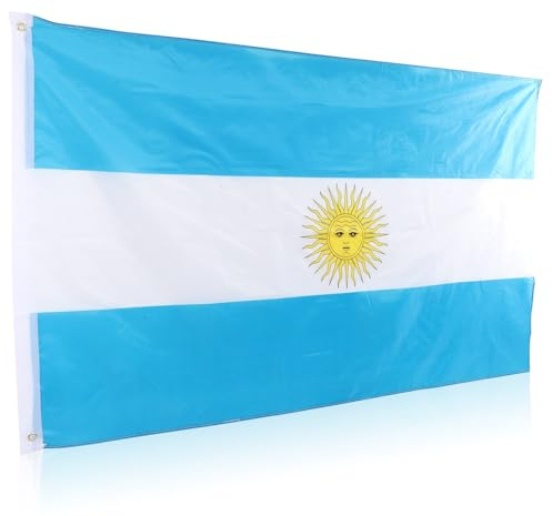 Veemoon Bandera Argentina de Poliéster para Exteriores Textura Delicada y Tamaño 90x150cm Adecuado para Desfiles y Decoración Interior Portátil