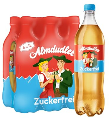 Almdudler Zuckerfrei Alpenkräuterlimonade Im Vorratspack (6 x 1 l) - Typischer Almdudler Alpenkräuter-Geschmack