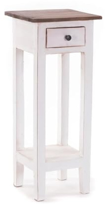 Vintage Design TELEFONTISCH Napoleon 75 | 75x30x30cm (HxLxB), Mahagoniholz Beistelltisch, Blumenhocker, Holz Tischchen | Farbe: 06 weiß-Landhaus