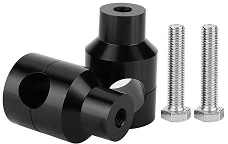 KSTE Pair 25mm Lift Handlebar Riser Aluminium Alloy Compatible with Motorcycle Modification (Black)