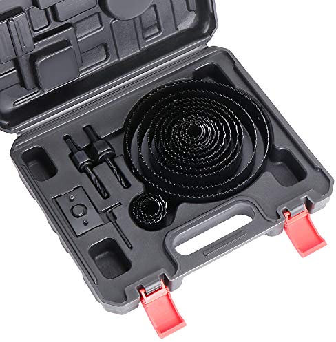 HSEAMALL - Set di punte rotonde per seghe a tazza, 6 (152 mm) - 3/4 (19 mm), in acciaio al carbonio, per forare legno tenero, pannelli in PVC e pannelli di plastica, 20 pezzi