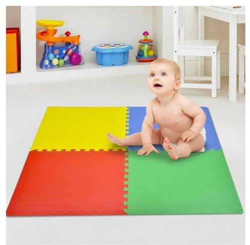 OISE ART STORE Trade Shop - Tappetino Tappeto Puzzle Maxi Colorati Gioco Bambino Set 4pz 60x60cm Gomma Eva
