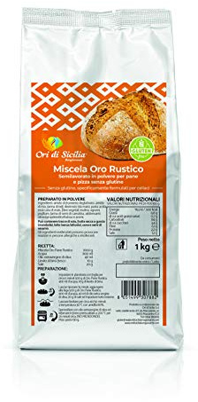 Ori di Sicilia -Miscela Oro Rustico semilavorato in polvere per pane e pizza senza glutine, kg1