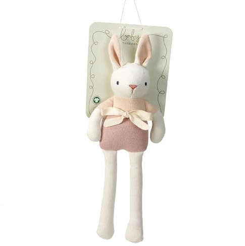 ThreadBear Design: Pretty Baby Threads Soft Teddy Doll for Christening Gifts Adorable Newborn Cute Teddy Dolls for Baby Showers (Cream Bunny Doll)