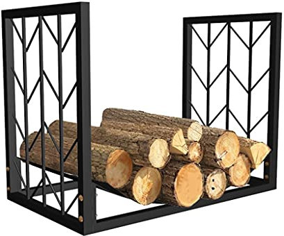 Culle portalegna Portalegna in Ferro Battuto in Stile Europeo, Porta Ceppi in Metallo Pesante, Porta Legna per Camino, Grande capacità 61x35x46 Cm