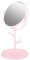 YUYTE Miroir de Maquillage,Miroir de Table avec Support Rotation à 360°,Miroir Cosmétique Rotatif avec Plateau,Miroir de Maquillage de Bureau pour Chambre et Salle de Bain(Rose)