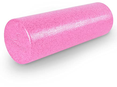 ProsourceFit Skumrullar med hög täthet 45 cm lång, fast helkropp atletisk massageverktyg för ryggsträckning, yoga, pilates, muskelåterhämtning efter träning, rosa