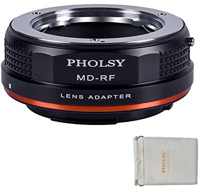 PHOLSY Objektivadapter Manueller Fokus Kompatibel mit Minolta Rokkor MD, MC, SR Mount Objektiv auf Canon EOS RF Mount Kameragehäuse, MD auf RF