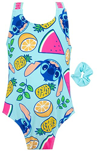 Disney Lilo und Stitch Badeanzug mit Haargummi | Badeanzug Mädchen | Offizielles Lilo & Stitch Merchandise