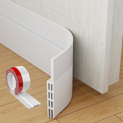 MARICATO Zugluftstopper für Türen, Türdichtung unten selbstklebend – 1 Stück à 100 cm (Gesamtlänge 100 cm) zuschneidbarer Premium-Schutz gegen Kälte, Lärm, Staub & Insekten - Weiß