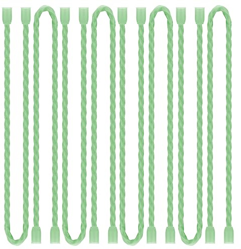 Dreamxiang 8Pcs 12-inch Silicone Cable Ties Reusable Steel-Core Silicone Twist Cable Tie Straps for Bundling and Organizing Colorful Bendable Holder Strap for Indoor and Out All Purpose, Green