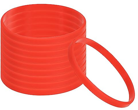 PATIKIL Silicona Pulseras, 50 Paquete Colores Goma Pulseras En Blanco Elásticas Deportivas Bandas para Adultos Adolescente Deportes Equipo Juegos, Rojo