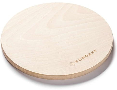 Forgast Tagliere da Cucina Rotondo, in Legno di Faggio Grezzo Naturale, Diametro Ø 22 cm, Liscio, Tagliere Universale Professionale, per Carne, Verdure, Pane, per Servire Formaggio e Salumi