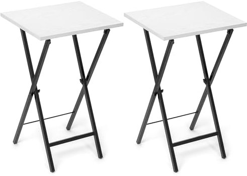 TV Tablett Tisch 2er Set, TV Dinner Tablett, Klapptisch, Faltbare TV-Tabletts, Beistelltisch für Bett, Couch, tragbar und klein, leicht zu bewegen