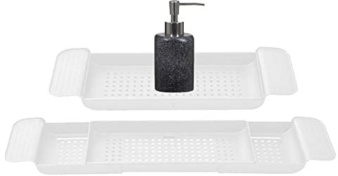 puzzlegame Badewannentablett für Badewanne | Verstellbarer Badewannen-Organizer - Badewannen- und Betttablett für 1 oder 2 Personen, Badewannen-Tischablage mit ausziehbaren Seiten, verstellbares