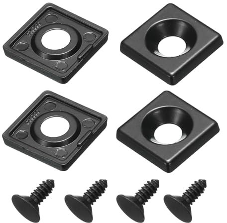sourcing map 4Pcs 2020 EU Standard T-Slot 7mm Hole Dia Aluminum Extrusion End Cap 20x20mm/0.79x0.79in Black for Fish Tank Rack, Storage Rack with Push-in Fastener