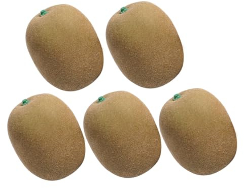 Ciieeo 5 Piezas de Modelos Artificiales de Kiwi Realistas de Espuma para Decoración de Frutas Falsas, Accesorios Duraderos y No se Desvanecen para Juegos o Enseñanza