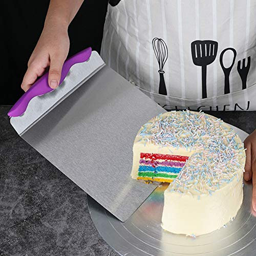 Stainless Steel Cake Lifter Pizza Transfer Tray Moving Plate Tool, Ergonomic Design for Cakes, Pizzas, Breads, Pastries