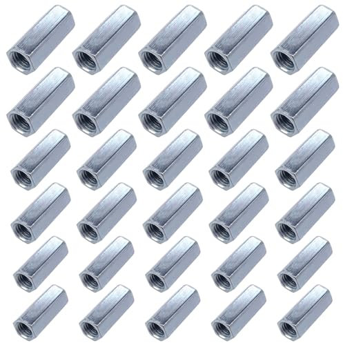 Rebanky 30 Pezzi Dadi Esagonali Lunghi M10 M8 M6 Dado Lungo Esagonale Dado di Accoppiamento Dadi a Barra Lungo dadi Lunghi per Elettrodomestici per Elettrodomestici da Ufficio