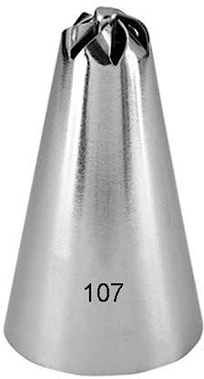 OUSIKA Backzubehör, Edelstahl-Blumen-Zuckerguss-Rohrtülle, Gebäckspitzen, Creme-Dekoration, Tropfenblume, DIY-Fondant-Backen, Kuchen-Dekorationstipps-Set (Color : 107 1pc)