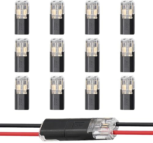12 Pezzi Connettori Elettrici Rapidi, Connettori per Cavi Stagni Impermeabili Auto a 2 Poli Pratici per Cavi da 18-22 AWG, per Installazioni Audio Illuminazione Veicoli Altre Applicazioni Elettriche